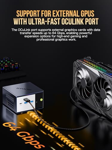 GMKtec Mini PC AMD Ryzen 7 5825U (Turbo 4.5GHz) Dual NIC 2.5G Gaming Desktop Computers 16GB DDR4 512GB SSD Dual LAN 2.5G/ WiFi 6E, USB3.2, USB-C