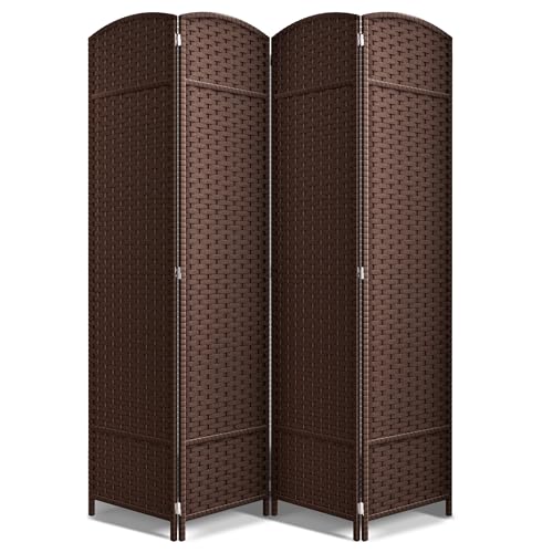 Sorbus 8-Panel Black Room Divider with Double Hinged Panels, 6 ft Tall Folding Privacy Screen