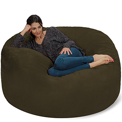 Chill Sack Bean Bag Chair - 5' Giant Memory Foam Lounge Chair with Soft Microfiber Cover – Cozy Furniture for Living Room, Dorm