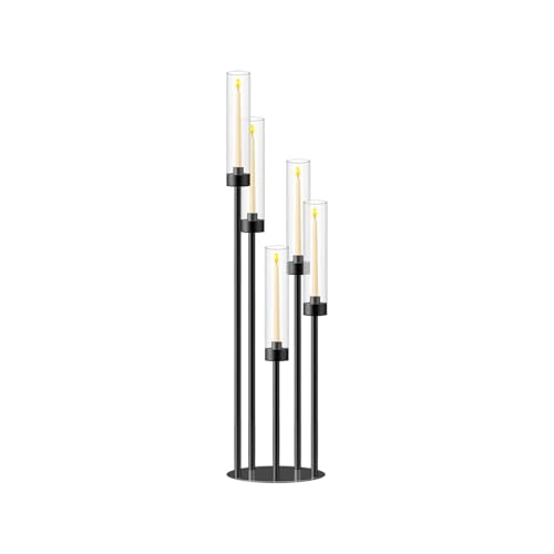 35inch 10pcs Black Candelabra Centerpieces for Tables 5 Arms Wedding centerpieces for Decorations