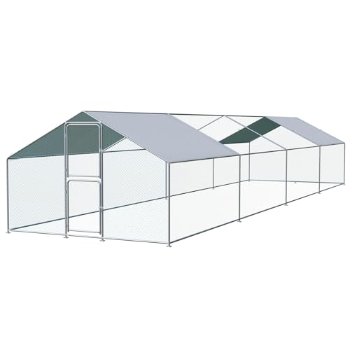 Large Chicken Coop, Chicken Coops for 30 Chickens, Chicken Runs for Yard with Water Poof & UV Resistance Cover