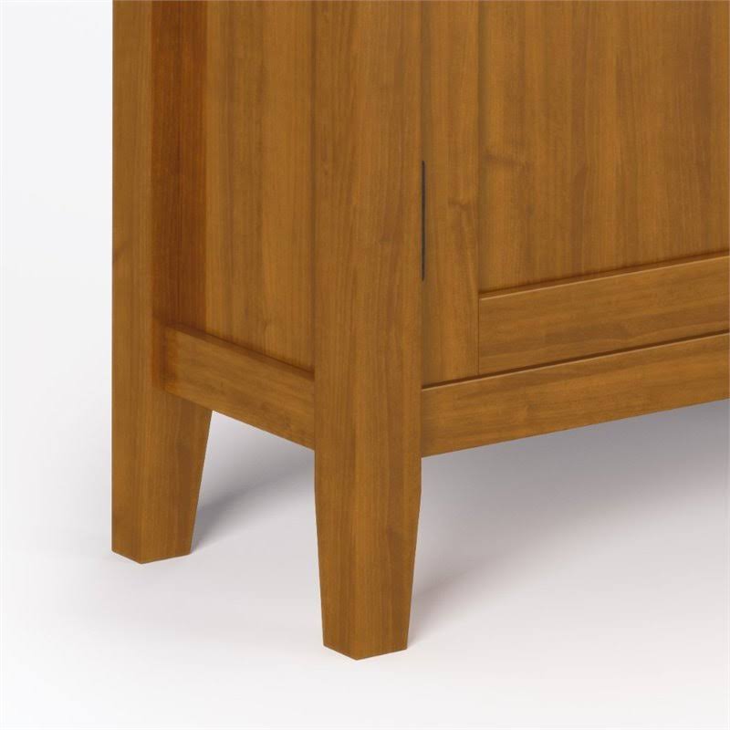 Simpli Home - Redmond Solid Wood 32 inch Wide Rustic Low Storage Cabinet in - Light Golden Brown