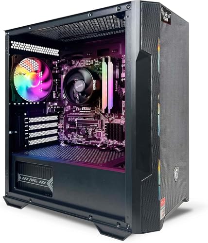NSXGAMING Nova Desktop Gaming Computer (AMD Ryzen 5 5600G, 16GB 2 * 8 GB DDR4 3600, 512Gb M2 NVME SSD, RGB Fans, W11 64-bit Ready, Wify Ready