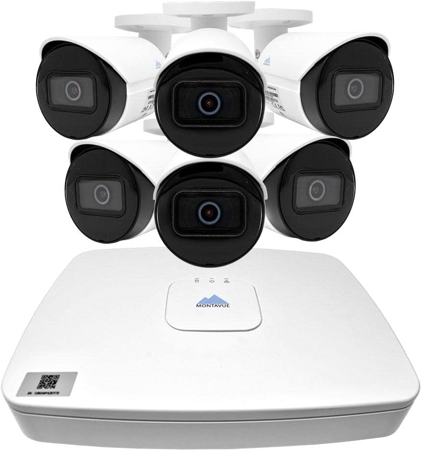 4K IP Security Camera System w/ 4K (8MP) 8ch POE NVR, 8 4K 8 Megapixel Bullet Cameras, Metal IP67 Weatherproof POE IP Cameras