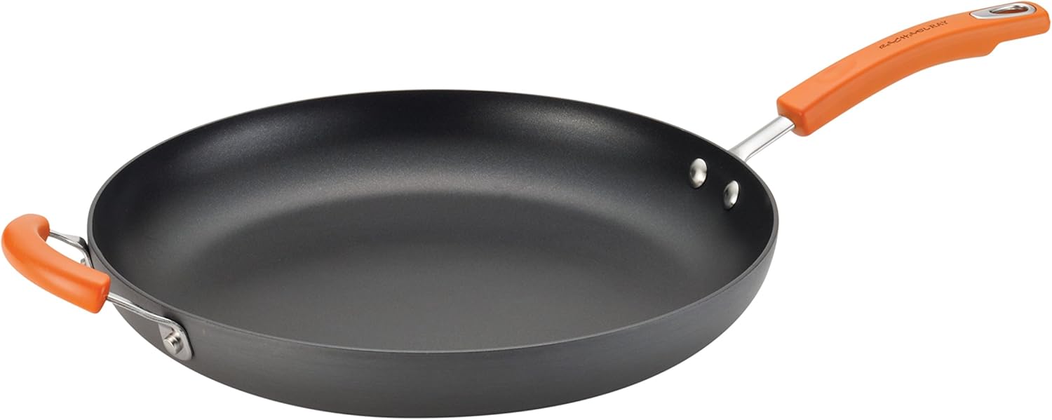 Rachael Ray Brights Hard-Anodized Aluminum Nonstick Cookware Set with Glass Lids, 10-Piece Pot and Pan Set