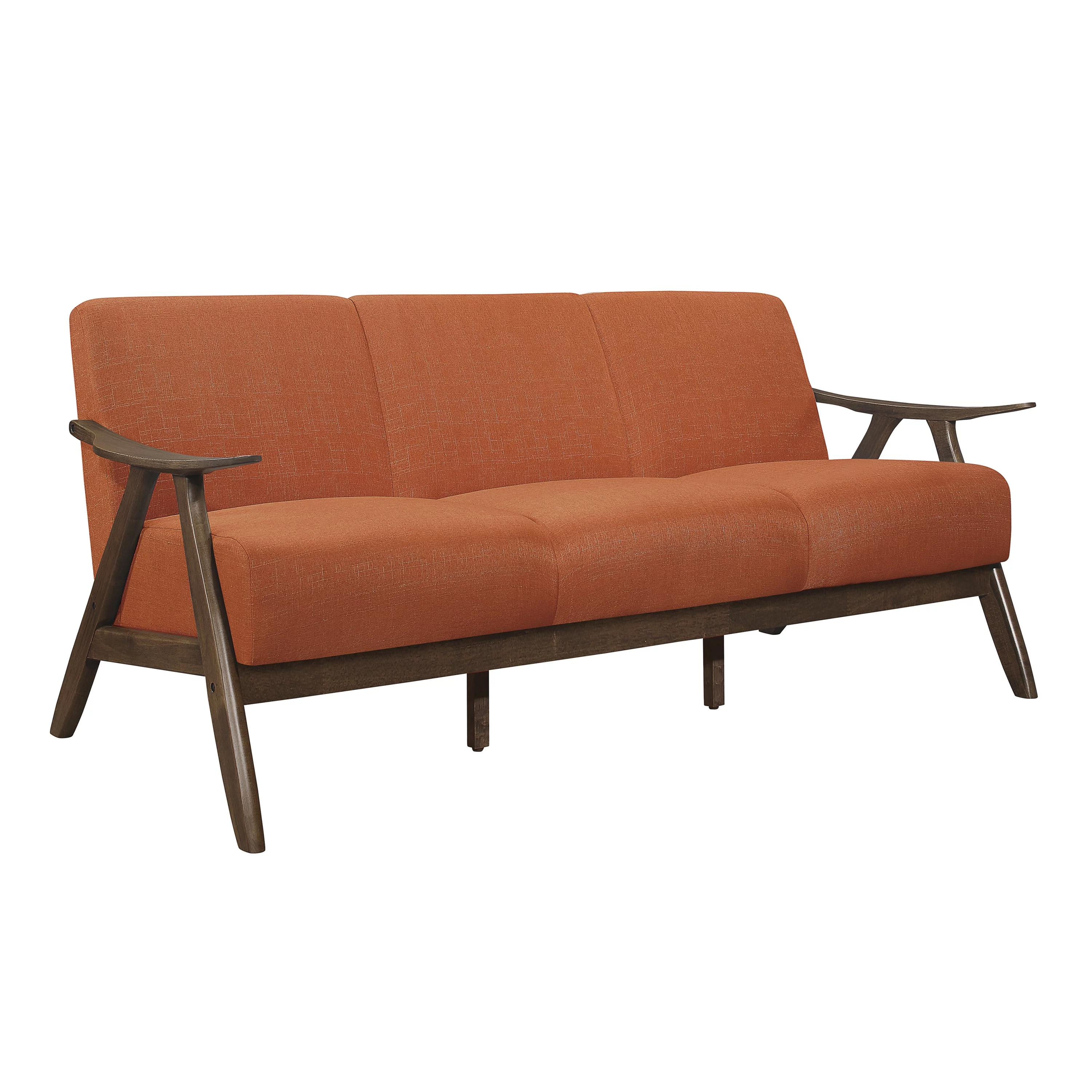 Lexicon 1138RN-3 Damala Collection Retro Inspired 3 Seat Sofa Couch, Orange