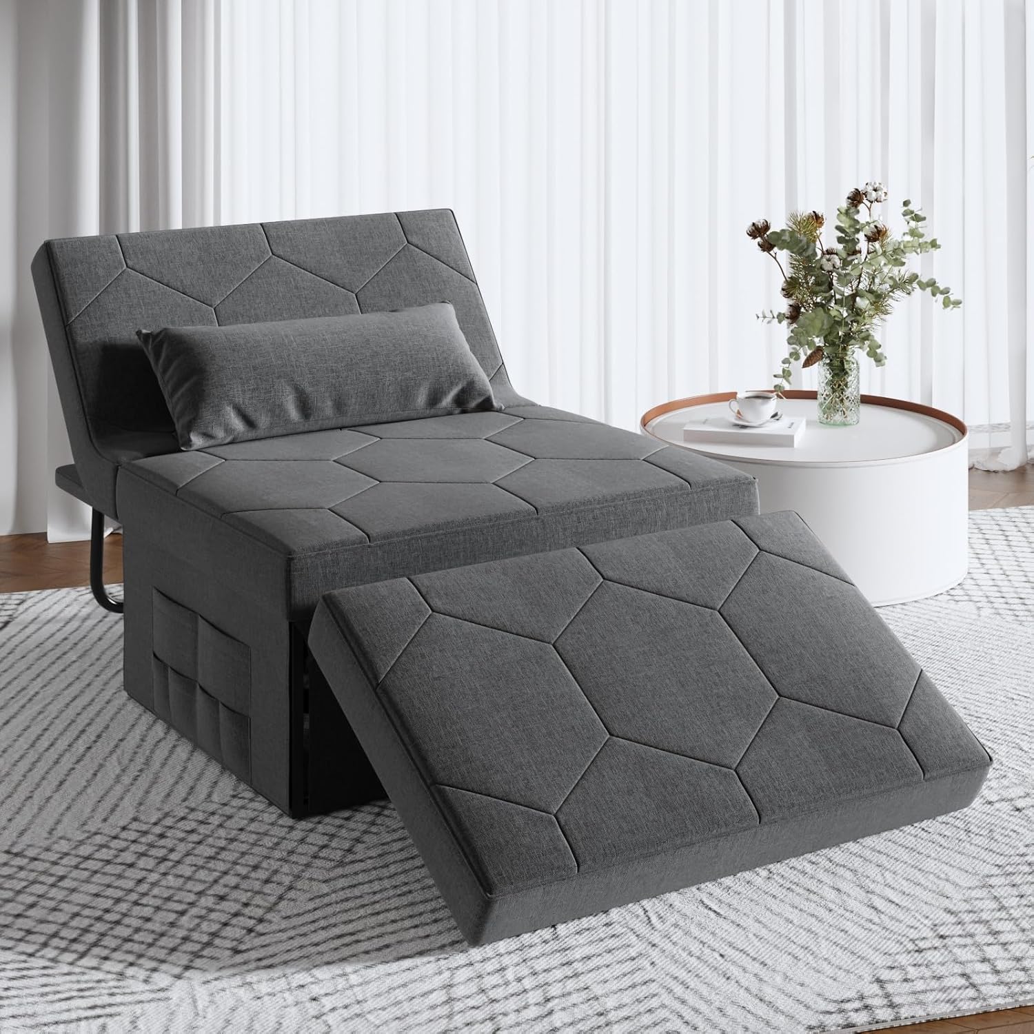 4 in 1 Sleeper Chair, Convertible Sleeper Sofa with Hide a Bed Chair, Sleeper Chairs for Adults