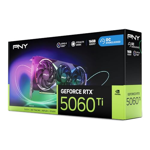 PNY NVIDIA GeForce RTX&trade; 5060 Ti 16GB Overclocked Dual Fan Graphics Card (DLSS 4, PCIe&reg; 5.0, HDMI&reg;/DP 2.1, 2-Slot)