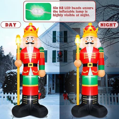 16FT Christmas Inflatable Snowman Outdoor Decorations, Giant Christmas Snowman, Holiday Blow Up Yard Decor with LED Lights