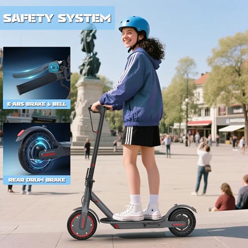 Electric Scooter for Kids 10+, 350W Motor, Max 12Miles Long Range, 19 MPH Max Speed, 8.5" Solid Tire