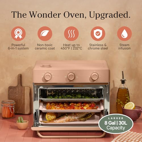 Our Place Wonder Oven | 6-in-1 Air Fryer & Toaster Oven with Steam Infusion | Compact, Countertop Friendly, Fast Preheat, Multifunctional | Air Fry