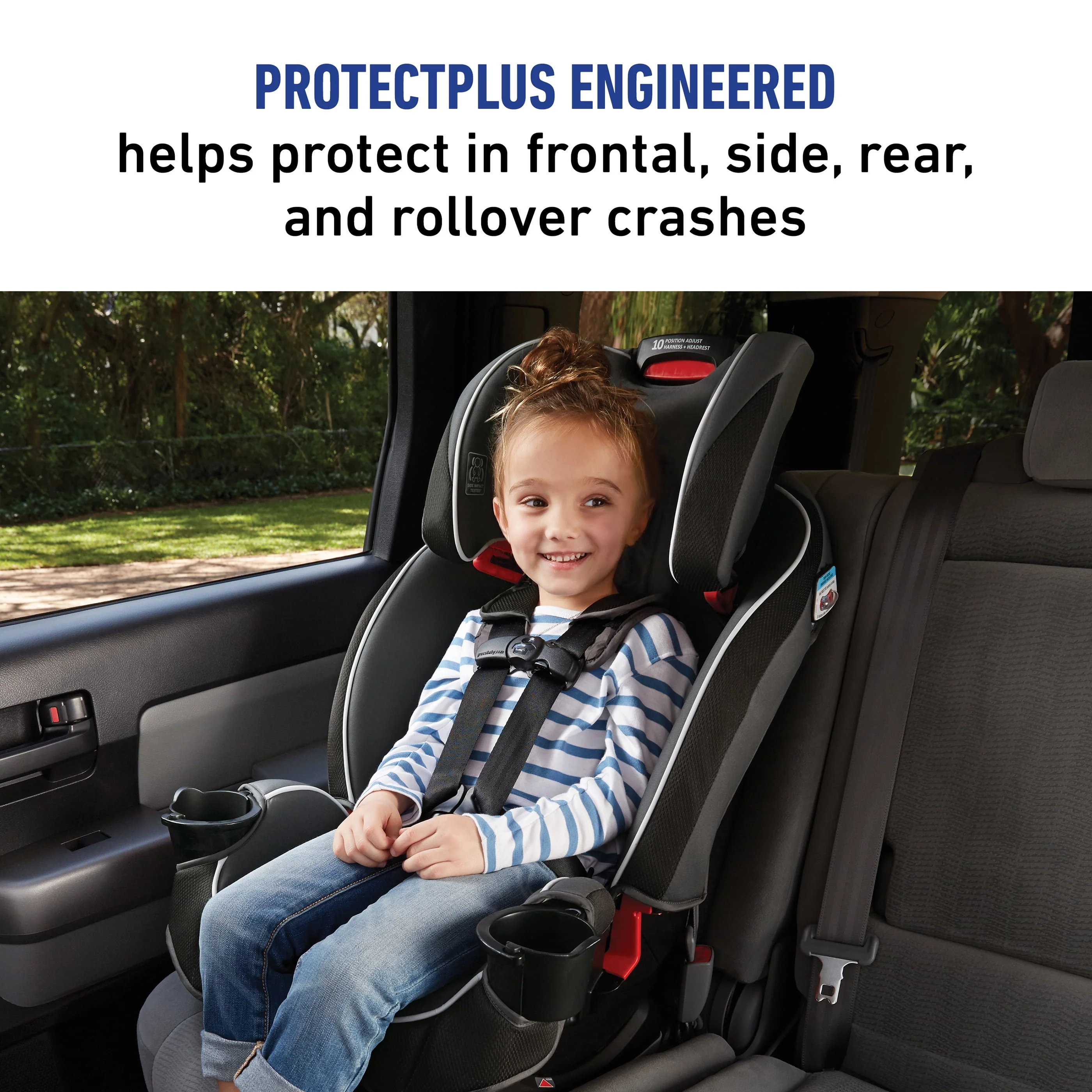 Graco SlimFit 3-in-1 Car Seat, Saves Space in Your Back Seat, Anabele