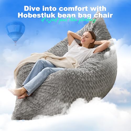 Hobestluk 3 in 1 Bean Bag Chair Giant Bean Bag Chairs Convertible Bean Bag Floor Cushion with Machine Washable Cover