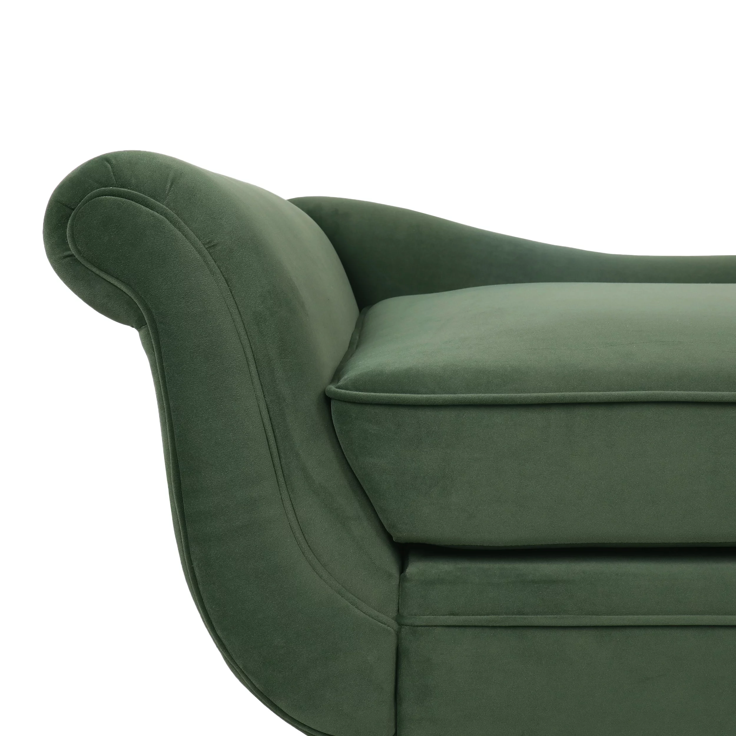 Noble House Xane Indoor Fabric Chaise Lounge With Bolster Pillow, Sage Green