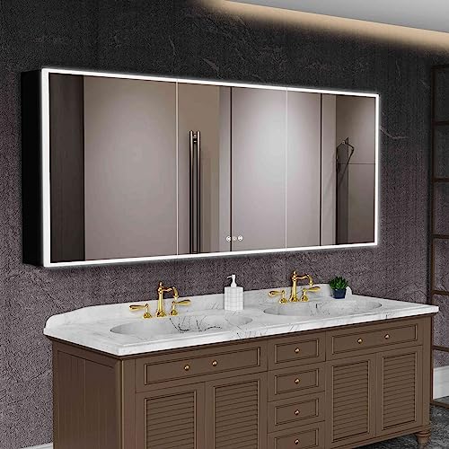 Medicine Cabinets with Mirror, Bathroom Mirror Cabinet with Outlets & USB, Medicine Cabinets for Bathroom with Defogger