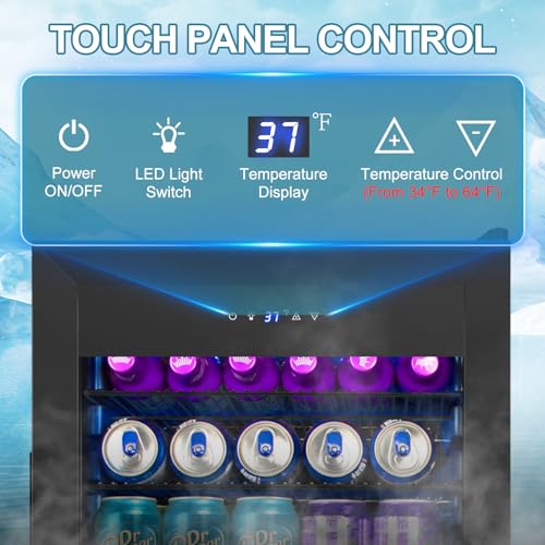Cigar Electric Humidor, 35L 250 Counts Large Capacity Thermostatic Electric Cigar Cooler Cabinet with Digital LED Screen, Safety Lock