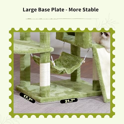 Cat Tree for Indoor Cats, 71'' (180cm) Multi-Level Cat Tower for Large Adult, Sturdy Cat Tree House with 2 Scratching Boards 7 Posts