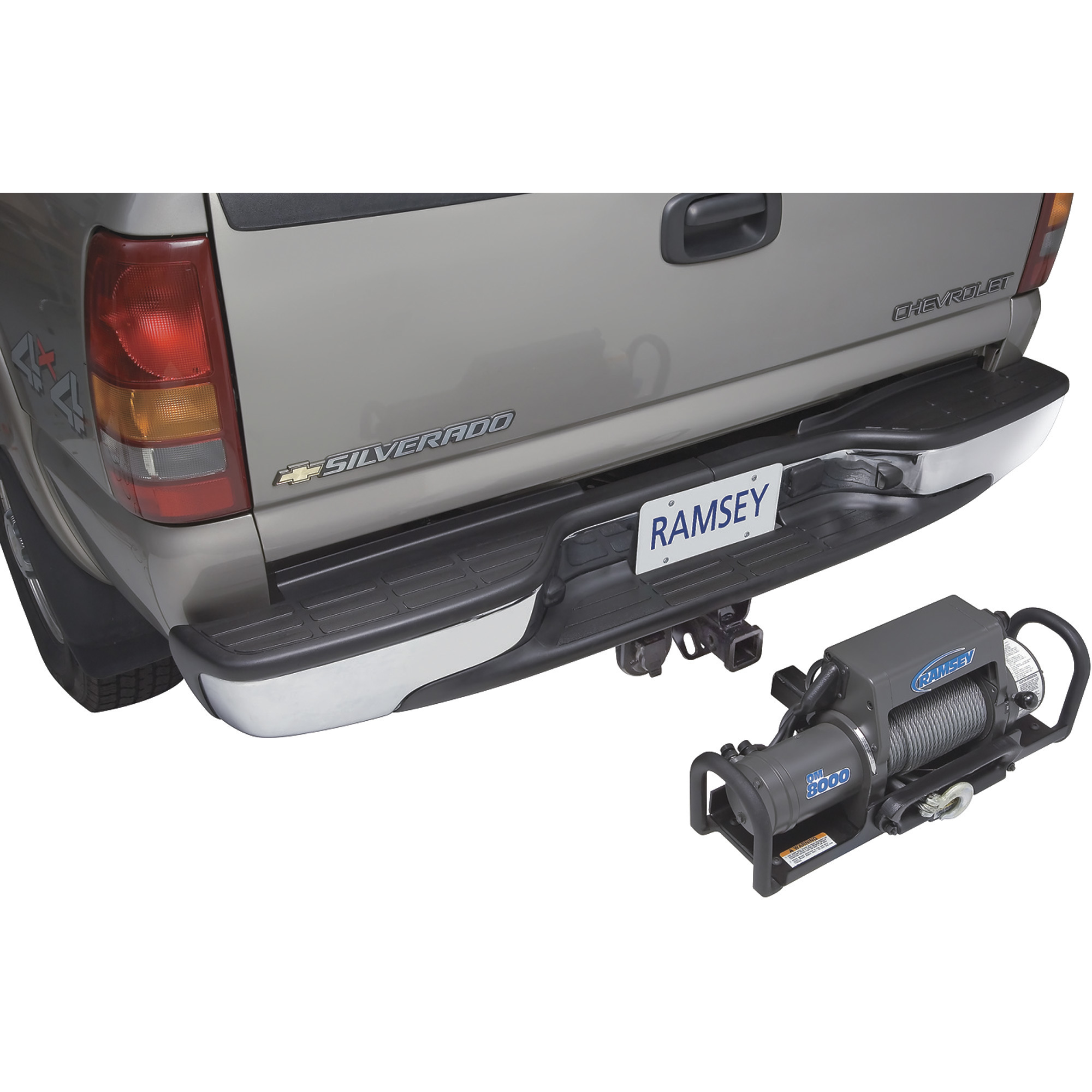 DC Powered Winches Ramsey Quick Mount 12 Volt DC Powered Electric Truck Winch, 8,000-Lb. Capacity, Galvanized Aircraft Cable