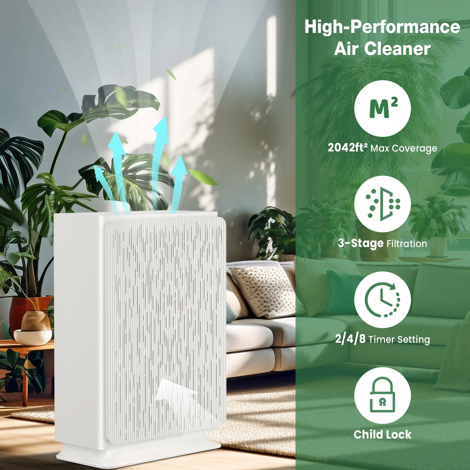 VAVSEA Air Purifier, H13 True HEPA Air Purifier Filter for Pets Hair, Pollen, Allergies, Dust, Smoke