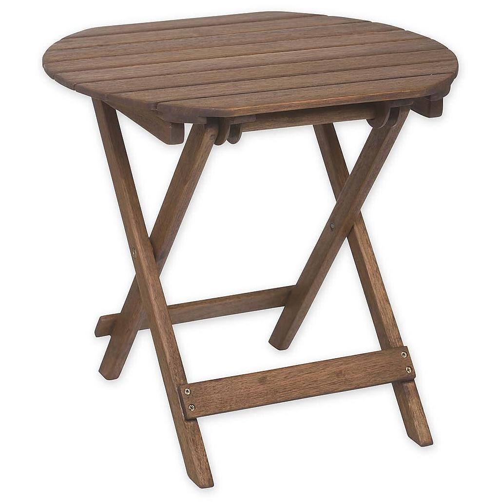 Plow u0026 Hearth - Eucalyptus Wooden Adirondack Side Table, Natural