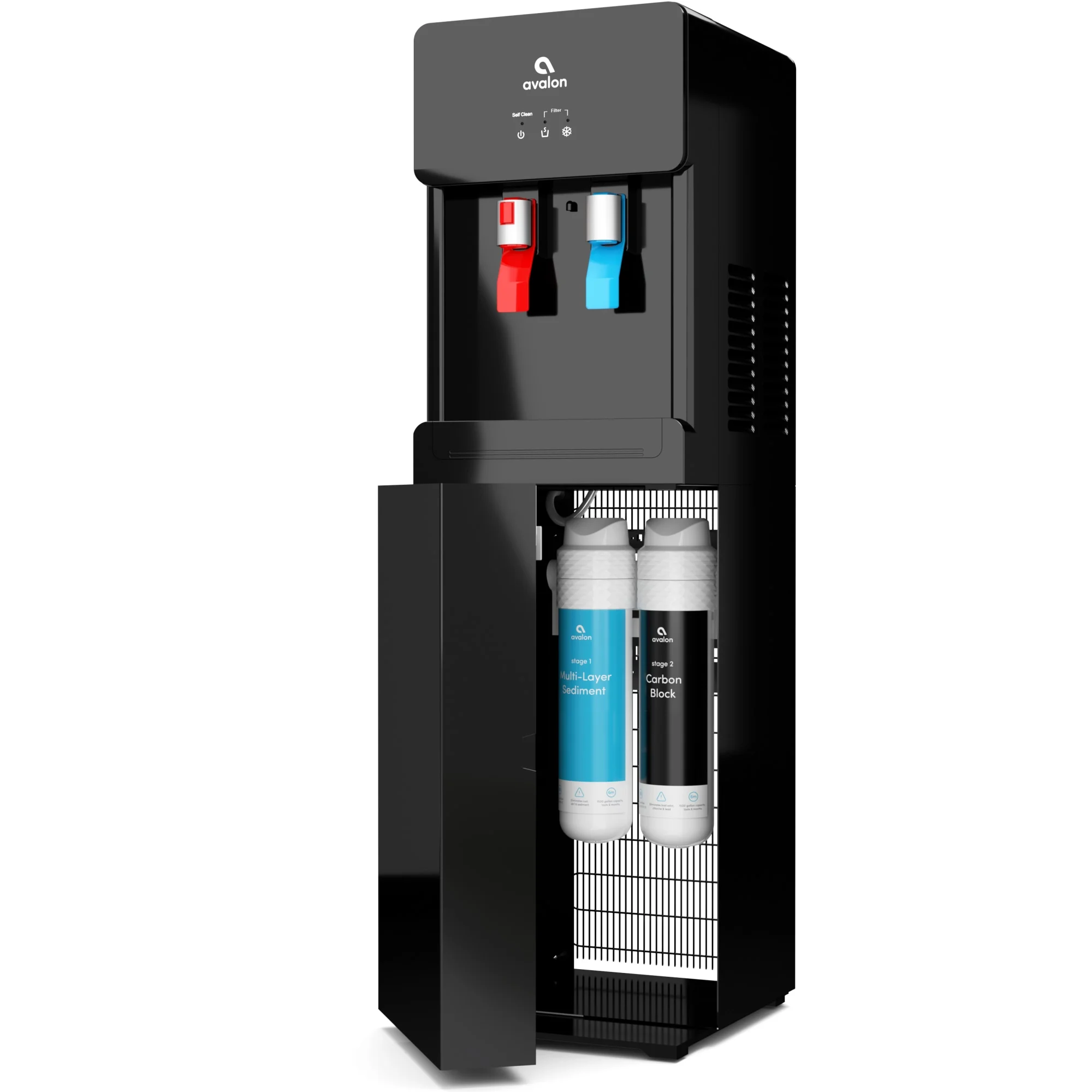Avalon Self Clean Touchless Bottle Less Hot/Cold Water Cooler, Black