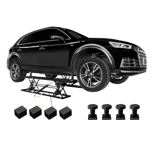 Albott 7000 LBS Portable Car Lift, Heavy Duty Quick Jack with 28" Max Height, Locking Levers & Wheels, Adjustable Scissor Lift for Cars, SUVs