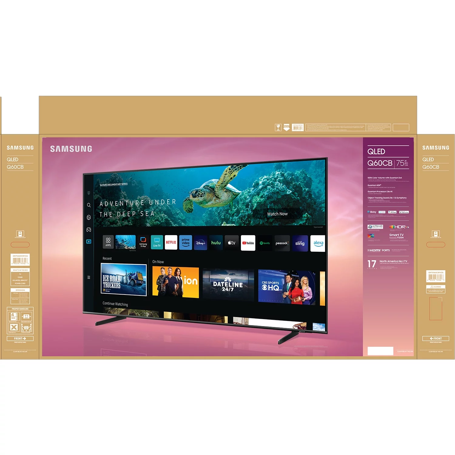 SAMSUNG 75 Class Q60CB QLED 4K Smart TV QN75Q60CBFXZA 2023