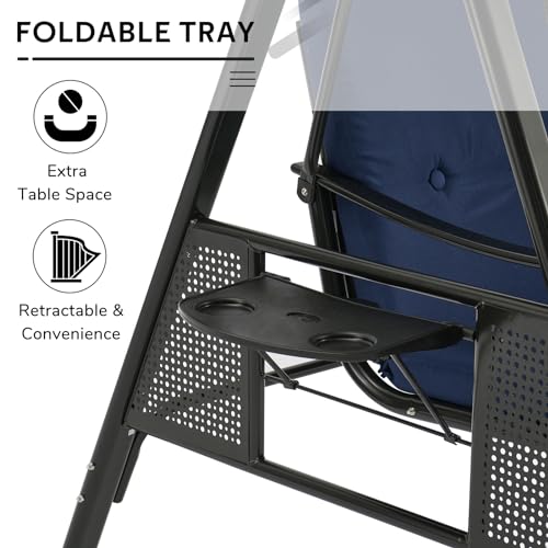 U-MAX Porch Swing Chair with Adjustable Backrest&Canopy