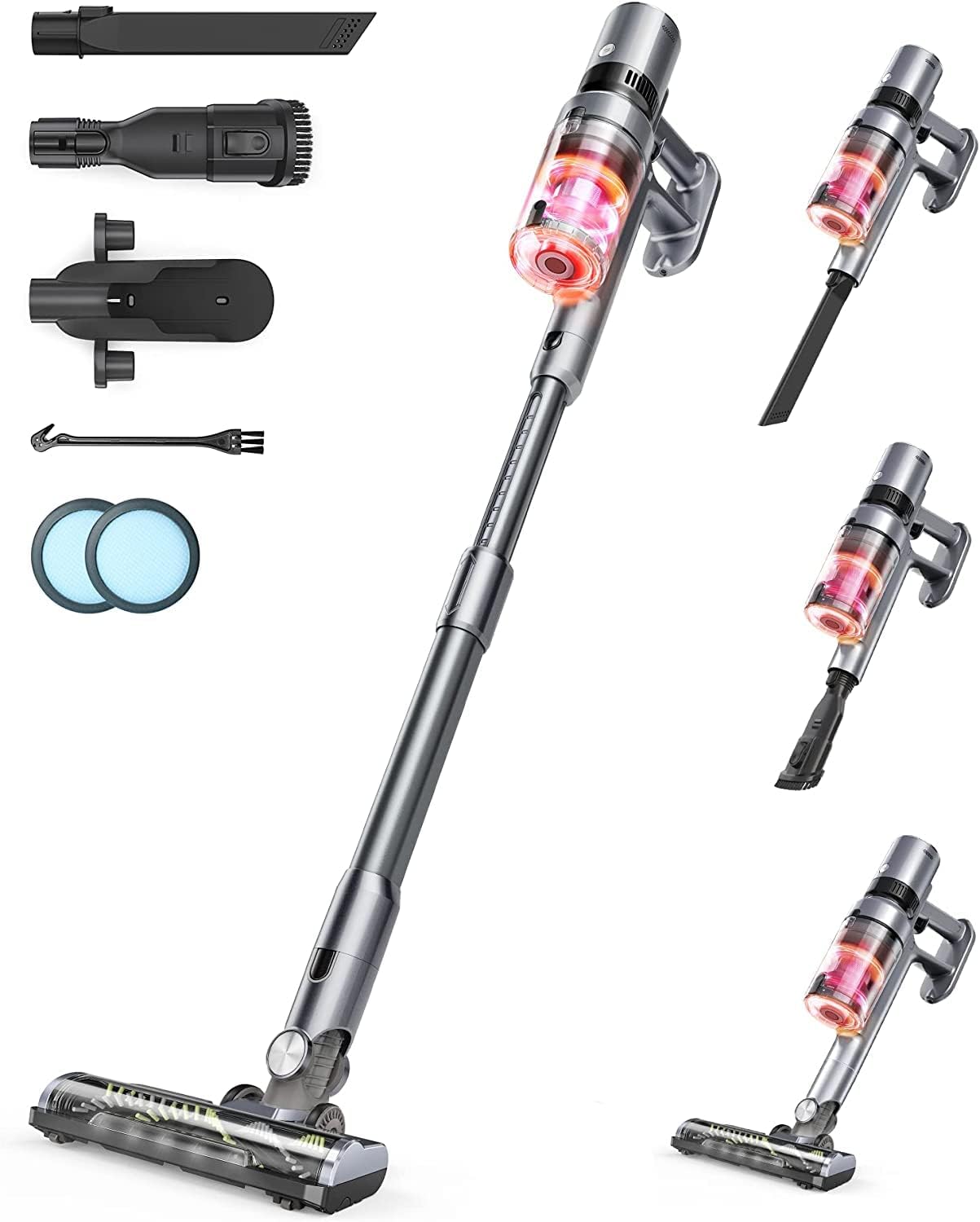 Cordless Vacuum Cleaner 4 in 1, Homeika 25000Pa Powerful Suction Lightweight Stick Vacuum Cleaner with 450W Motor, up to 50 Mins Runtime