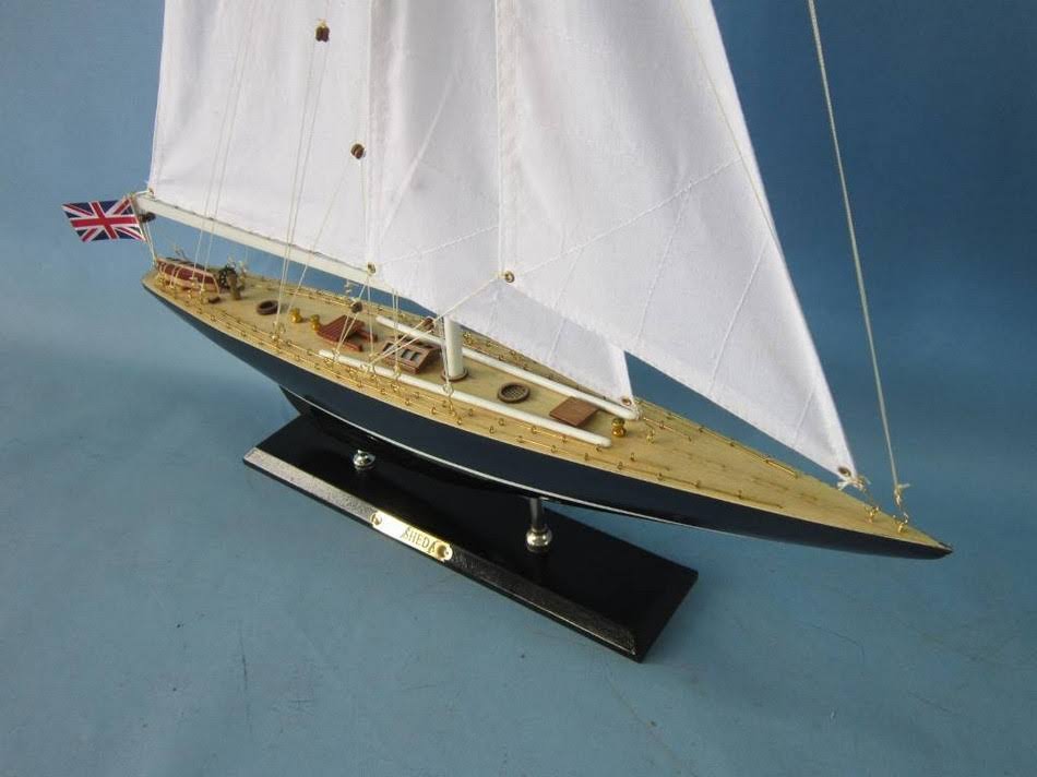 Hampton Nautical Velsheda 27 - Decorative Model Ship - J Yacht - Model Sailing Boat