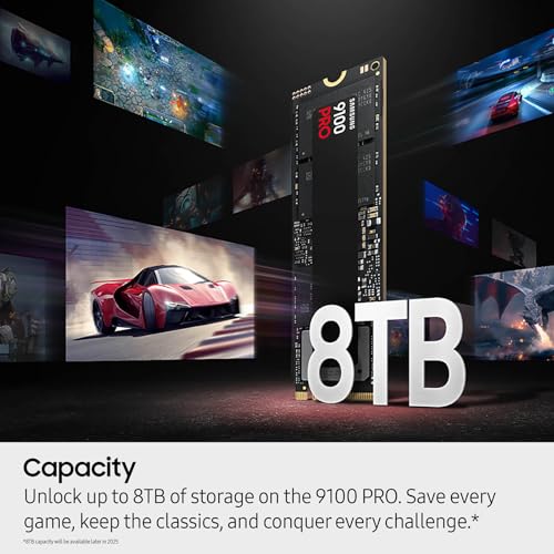 Samsung SSD 9100 PRO 2TB, PCIe 5.0x4 M.2 2280, Seq. Read Speeds Up to 14,800MB/s, Best for AI Computing, Gaming