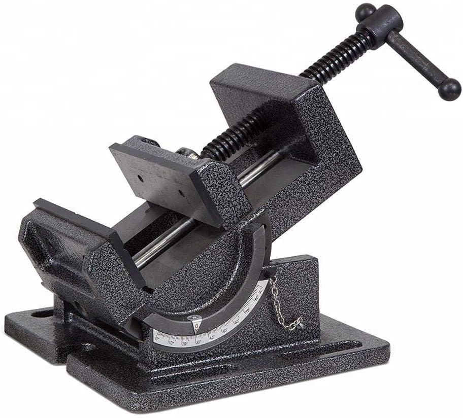 4.25 Inch Drill Press Tilting Angle Vise 0-90 Degree Swivel Industrial Strength Benchtop Vises Drill Press Vise Heavy Cast Iron Cradle Style Drill