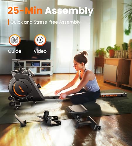 YOSUDA Magnetic/Water Rowing Machine for Home - Rower Machine Use with Bluetooth, App Supported, Rowing Machine for Taller Power Athletes