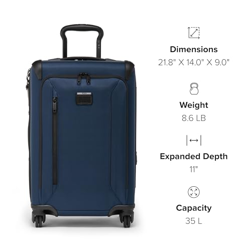 TUMI - Aerotour 4 Wheel Expandable Luggage - Men's and Women's Business and Leisure Travel Suitcase - 21.75" International Expandable Carry-On, Black