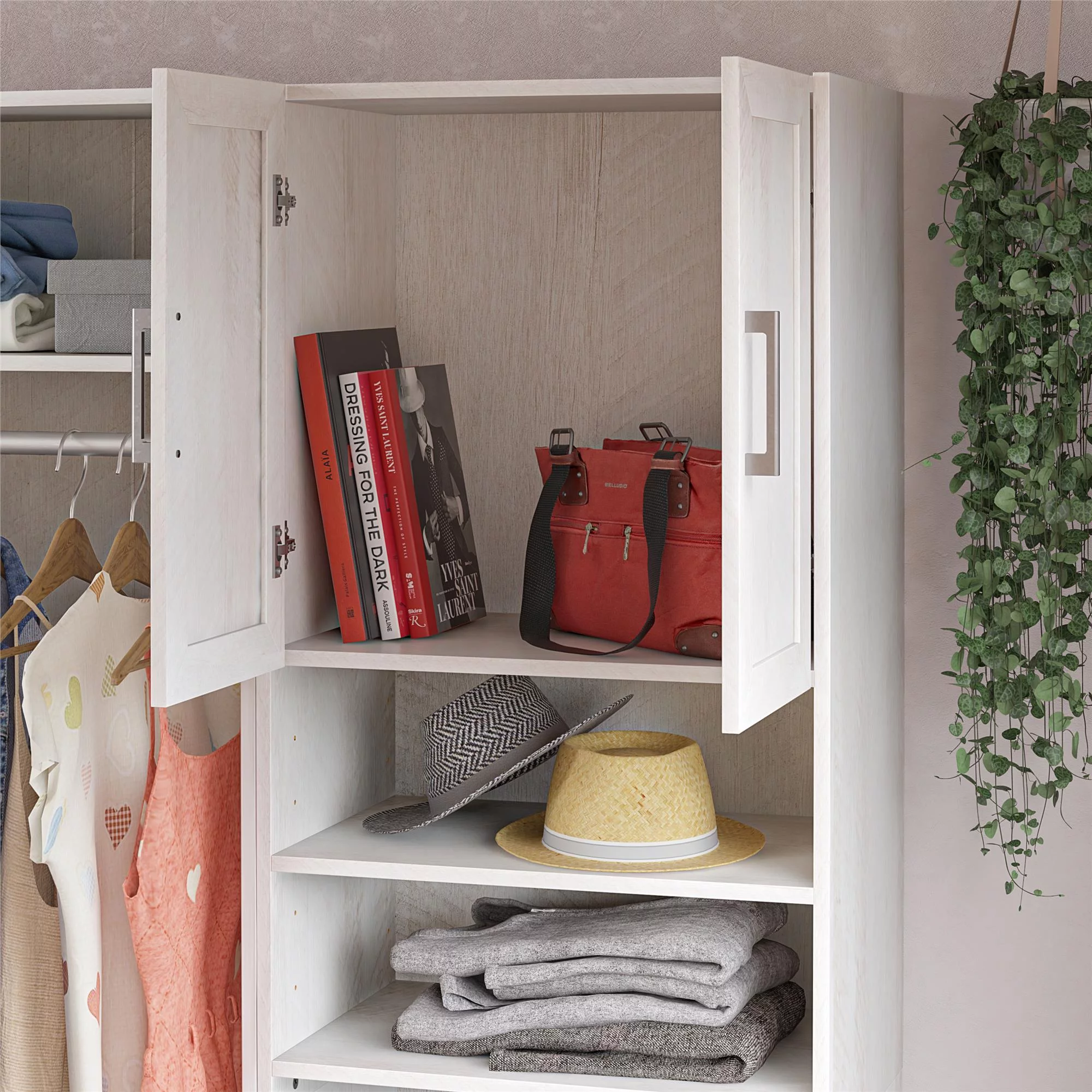 Systembuild Evolution Elba 2 Door 2 Drawer Modular Closet Unit, Ivory Oak