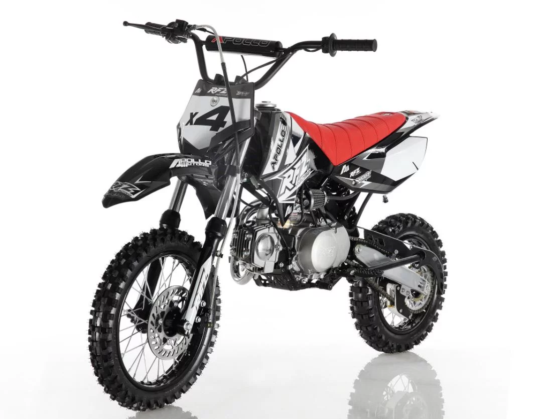 2023 Brand New Dirtbike Apollo DB-X 4 110cc Dirt Bike Semi Auto Transmission Kick start 4 Stroke Gas bike for youth and kids. Pitbike with (14"/12")