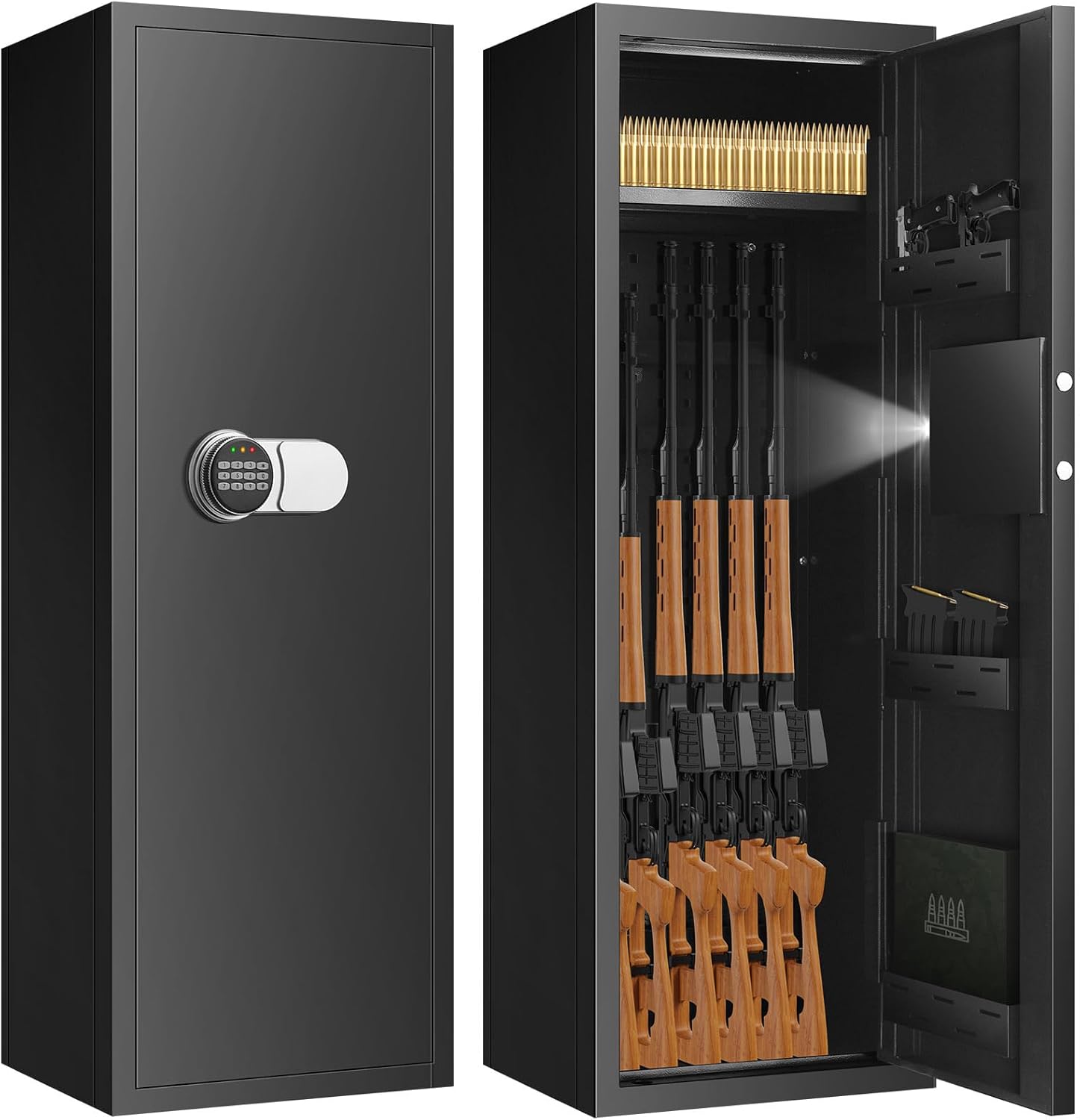 [𝟐𝟎𝟐𝟒 𝐍𝐄𝐖] 7-8 Fireproof Gun Safes for Home Rifle and Pistols, Heavy Duty Gun Cabinet for Rifles and Shotguns