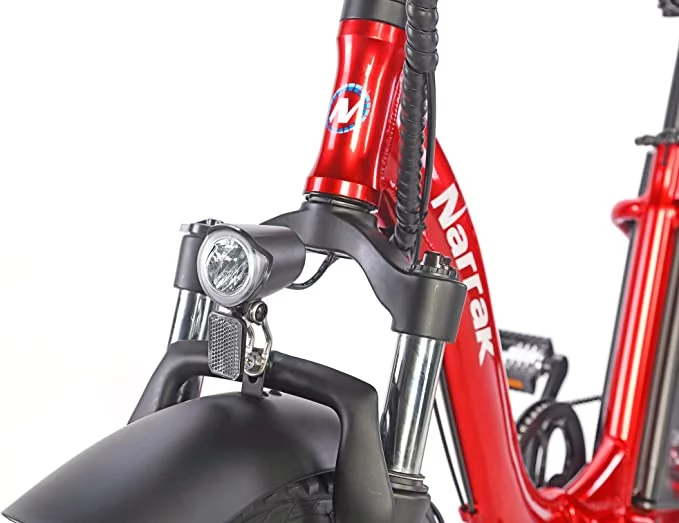 Narrak 48V500W13AH 20" Folding Step-Thru Fat Tire E-Bike Adult Electric Bicycle(Red)