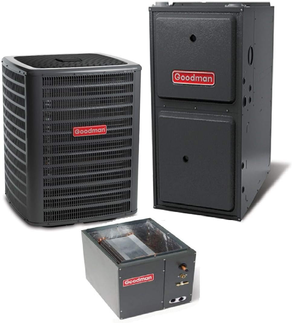 Goodman 5 Ton 16 Seer Air Conditioning System with 120,000 BTU 97 Percent AFUE Upflow Gas Furnace