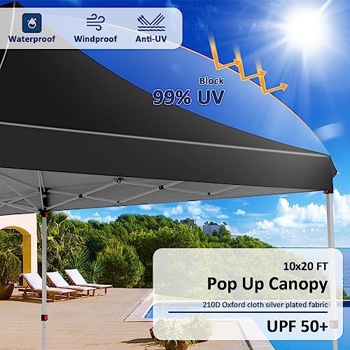 10x10 Pop Up Canopy Tent with 4 Sidewalls and Mesh Windows 2.0
