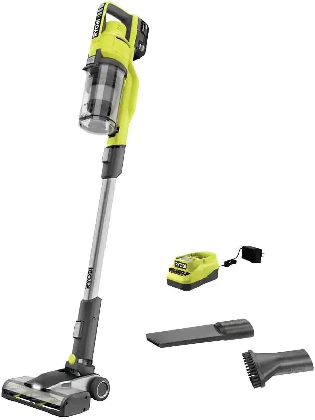 RYOBI Pacroban ONE+ 18V Cordless Stick Vacuum Cleaner Kit with 4.0 Ah Battery and Charger
