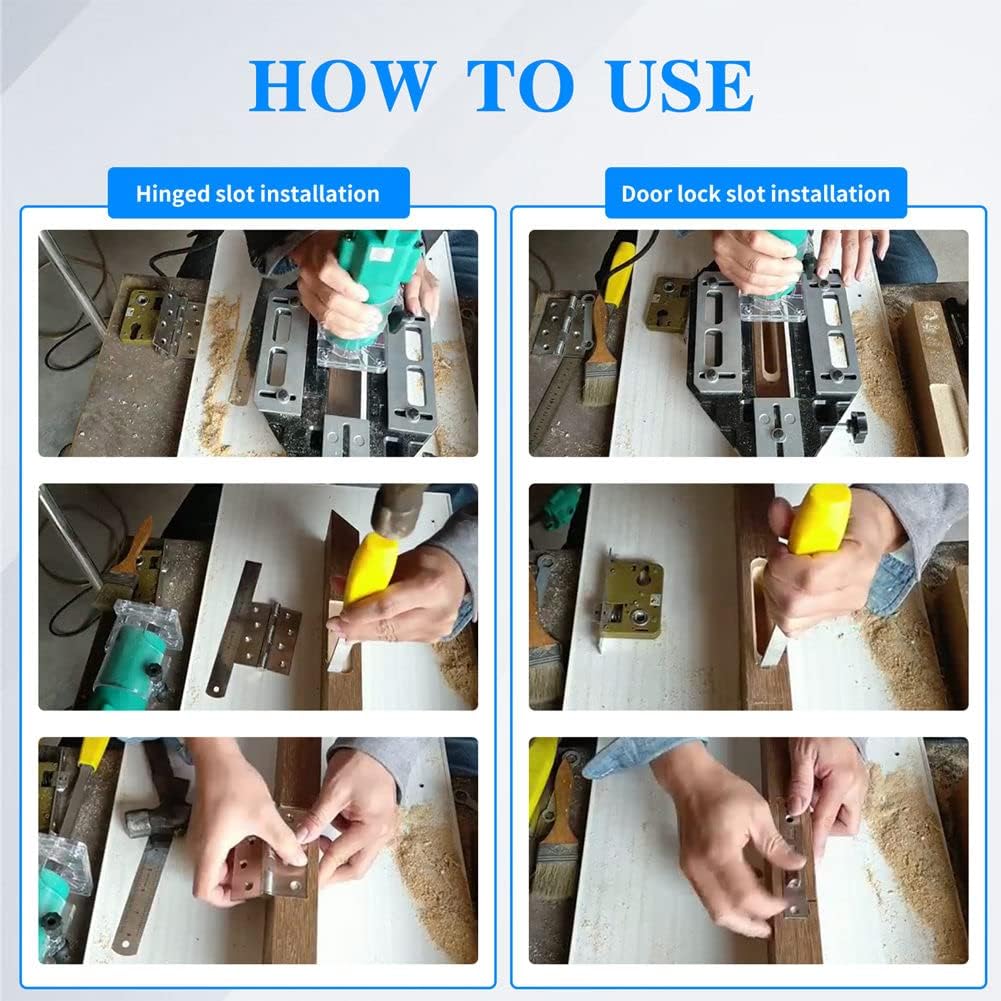 AUTORIFIC Door Hinge Template Jig, Door Lock Cabinet Router Door Jamb Hinge Installation Kit (B99HT4)