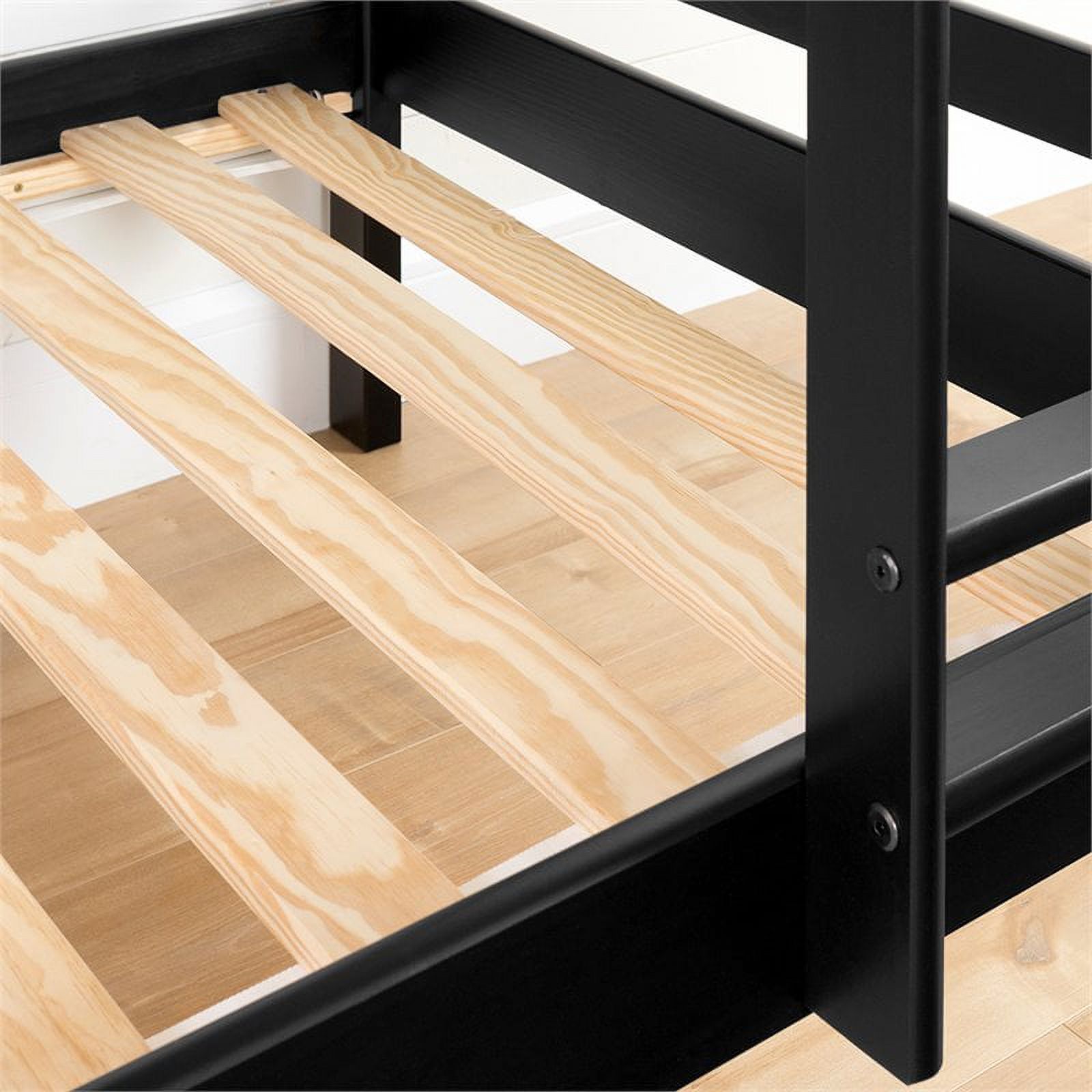Pemberly Row Industrial Twin Over Twin Bunk Bed in Matte Black