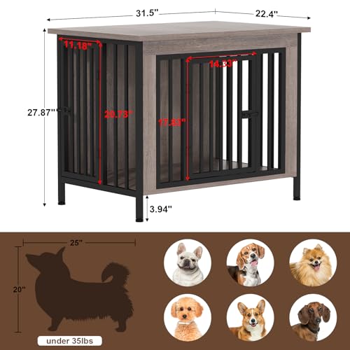 EasyCom 39.96" XL Wooden Large Dog Crate Furniture for Medium and Large Breed