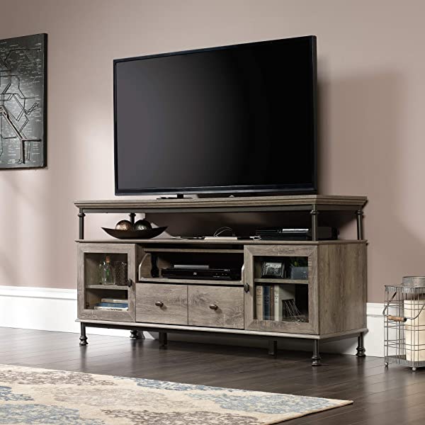 Sauder Canal Street Entertainment Credenza, For TV's up to 60", Northern Oak Finish