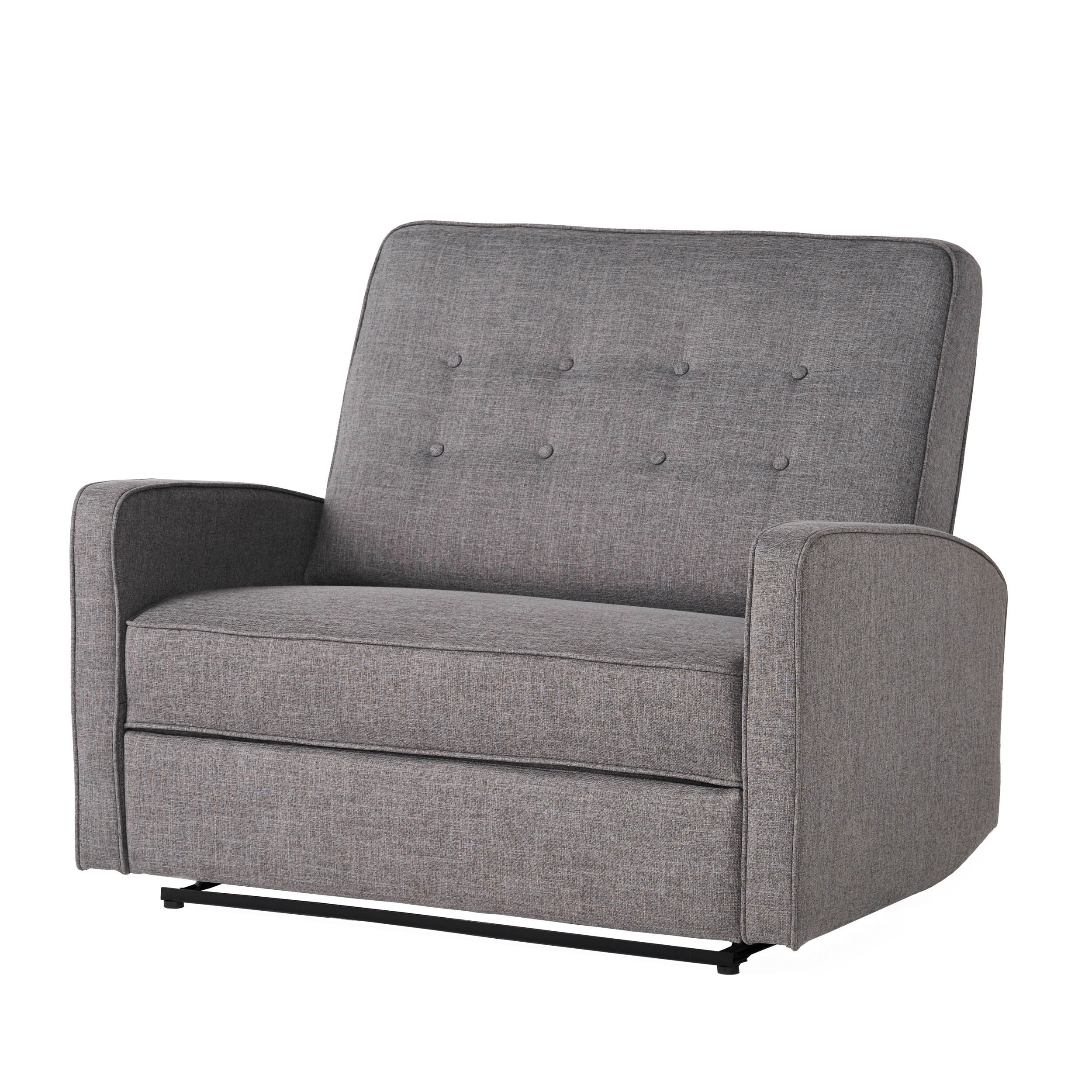 GDF Studio Callade Buttoned Fabric Reclining Loveseat, Gray