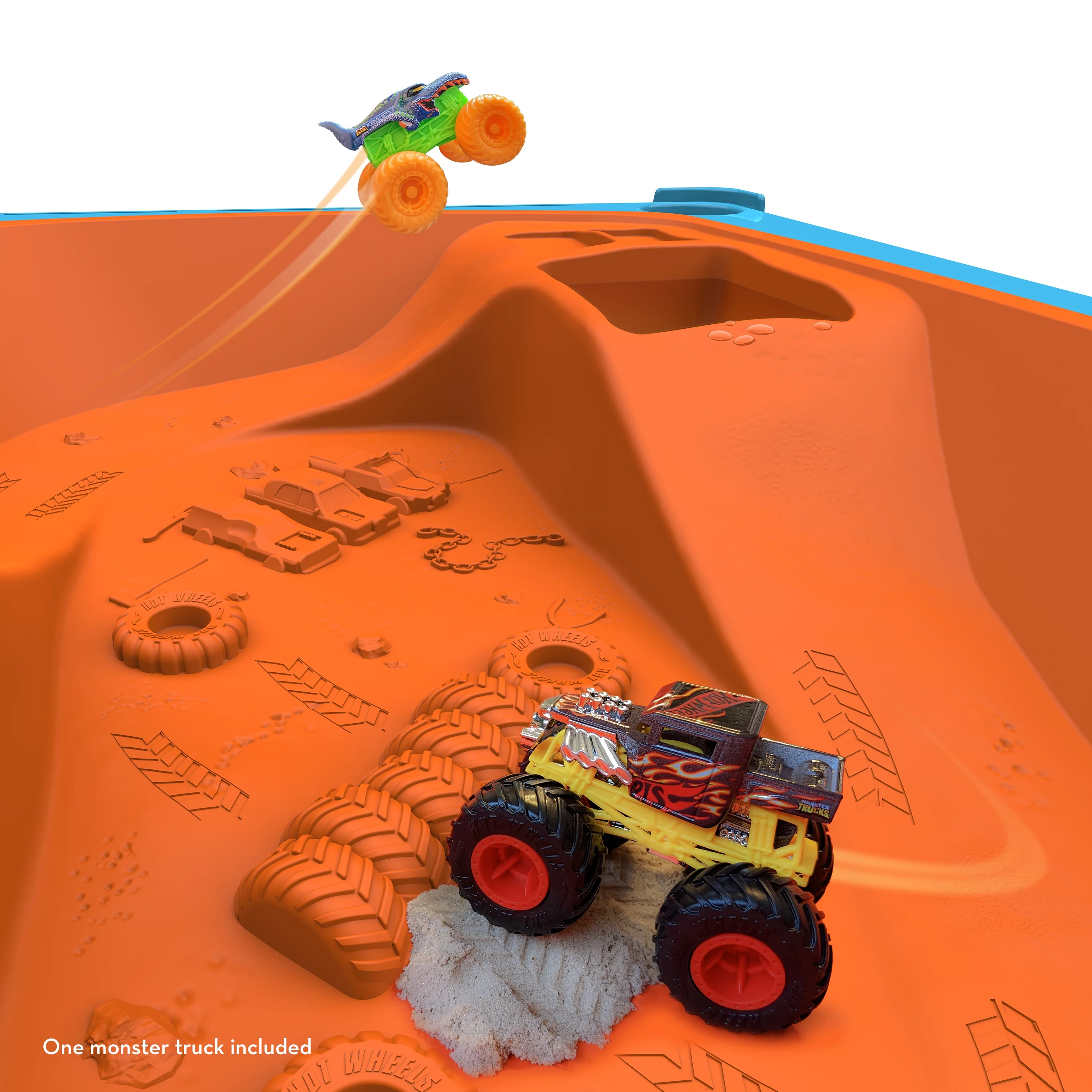 Hot Wheels Monster Trucks Splash and Crash Arena, Activity Playset, Plastic Water Table, for Children 3+