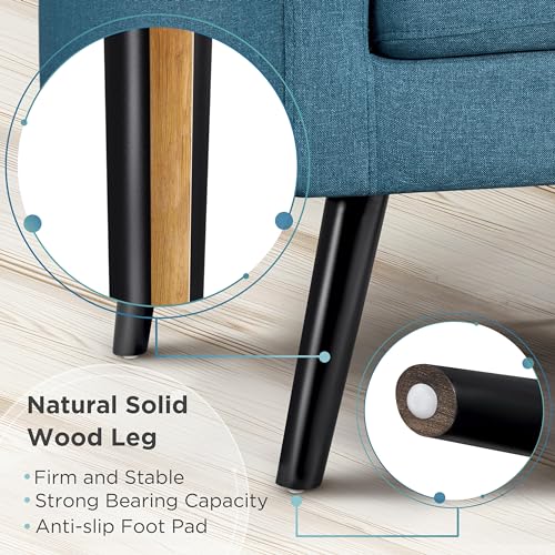 Yaheetech Mid-Century Accent Chairs, PU Leather Modern Upholstered Living Room Chair
