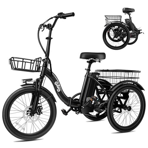 Triker Electric Bike, Peak 750W Brushless Motor Folding Trike Ebike, 468Wh Removable Battery, Step-Thru 3 Wheel Electric Bicycle, Up to 50 Miles