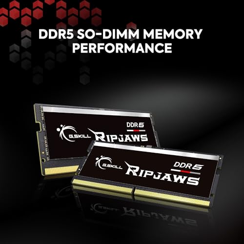 G.SKILL Ripjaws DDR5 SO-DIMM Series DDR5 RAM 64GB (2x32GB) 5600MT/s CL40-40-40-89 1.10V Unbuffered Non-ECC Notebook/Laptop Memory SODIMM